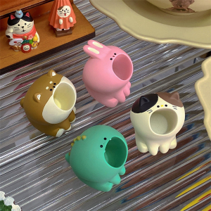 【又又海】可爱迷你卡通萌物柴犬三毛猫笔筒回形针收纳小摆件