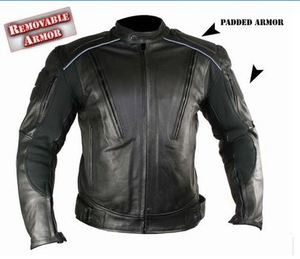 美国代购 男装皮衣高级厚重耐磨带可拆护具摩托骑士机车牛皮夹克