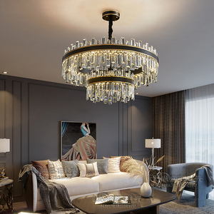 轻奢水晶主客厅吊灯意式大气现代简约黑色样板间奢华卧室餐厅灯具