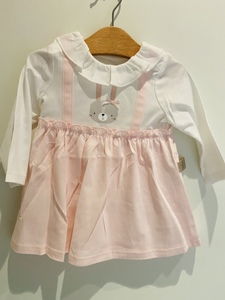 hallmark贺曼童装春夏女婴儿宝宝礼服长袖连衣裙70支棉