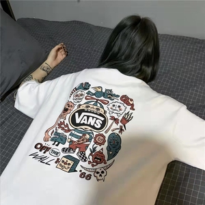 vans万斯短袖欧美潮牌涂鸦小怪兽印花男女情侣圆领纯棉t恤小红书