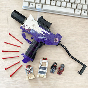 吃鸡武器uzi积木枪可发射子弹兼容乐高绝地求生拼装玩具模型男孩