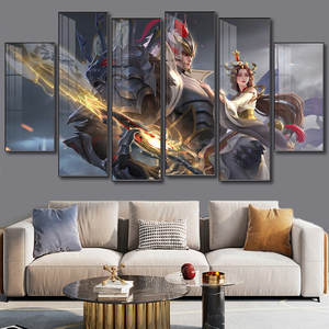 王者荣耀装饰画儿童房宿舍卧室床头挂画客厅沙发手游馆奶茶店壁画