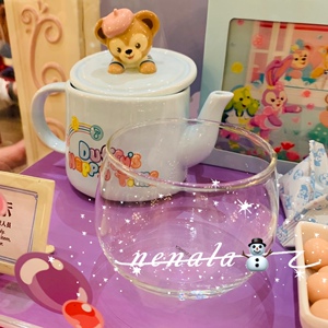 特价 上海迪士尼 夏日泡泡趴达菲马克杯玻璃杯茶具套装可爱水杯子