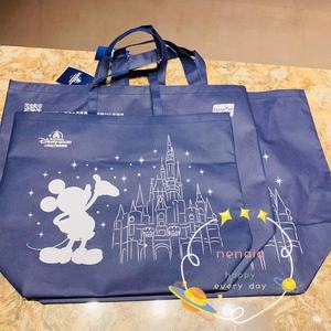 上海迪士尼国内代购 可爱米奇城堡购物袋卡通礼品环保袋 小 中 大