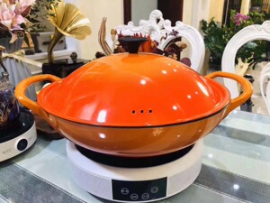 抖音网红款*爱你多32寸贵妃铸铁珐琅锅炖锅汤锅电陶炉燃气通用