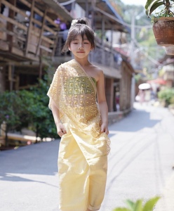 傣族舞蹈服小朋友女旅游民族风套装儿童傣族服装女旅游拍照
