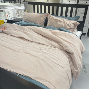 ikea宜家 克朗斯克罗格 被套和枕套纯棉简约淡粉红色温馨床上用品