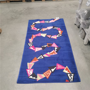 IKEA宜家 凯瑞斯玛 地毯蓝色蛇形客厅卧室床边长条地毯80x150厘米
