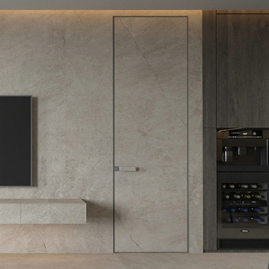 极简铝木门无框门卧室木门黑白窄边框极窄室内门可刷漆隐形门暗门