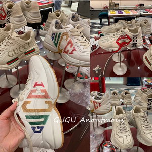 正品代购gucci/古驰男女鞋叮当猫老爹鞋经典款双gg海浪休闲运动鞋