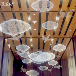 云朵飞鸟幼儿园商场店铺天花板空中吊饰吊顶装饰悬挂创意挂件挂饰