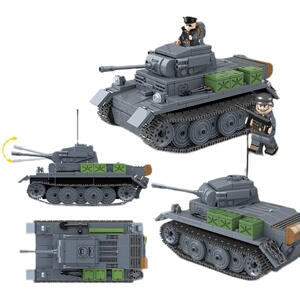 军事积木2号坦克山猫装甲车3号武装突击炮两栖步兵歼击车拼装模型