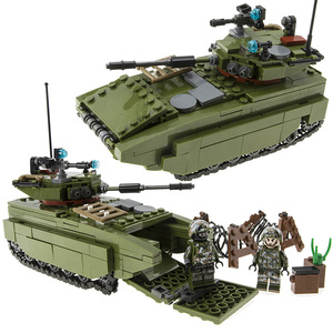 森宝积木05式步兵战车兼容乐高水陆两栖装甲车特种兵坦克拼装玩具