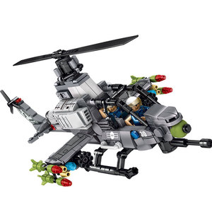 美国眼镜蛇武装直升机可载人直20重型运输机鱼鹰侦察飞机拼装积木