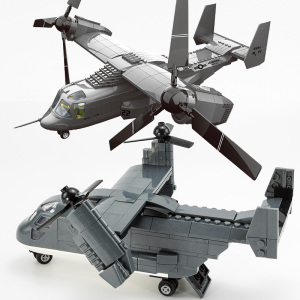 海军直20鱼鹰侦查飞机阿帕奇武装直升机大型运输机支奴干拼装积木