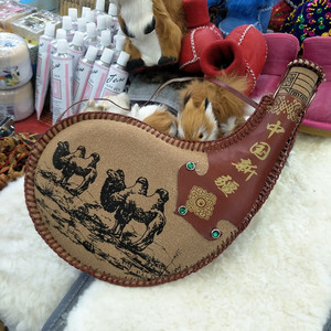 新疆民族特色旅游纪念工艺品皮水袋酒囊装饰品酒店壁挂皮囊挂件
