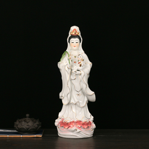 陶瓷观音像摆件 送子观音佛像家用摆件  南海观世音菩萨陶瓷佛像