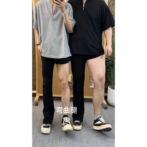 黑色弯刀微喇牛仔裤男夏季薄款美式vibe裤子修饰腿型显腿长直筒裤