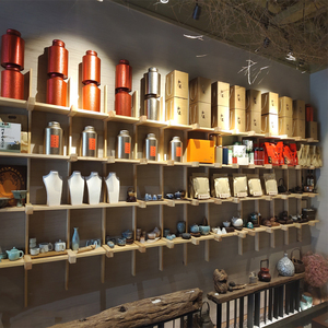 茶室创意背景挂墙上实木格子茶叶普洱展示架茶叶架茶壶架茶具架子