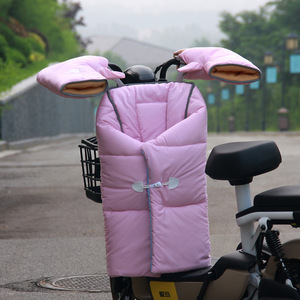 电动摩托车挡风被冬季加厚加绒分体式双面防水电瓶车春秋款防风罩