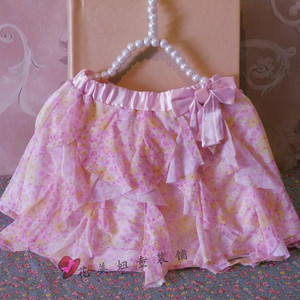 清仓外贸原单女童裤裙粉色花不规则蕾丝夏裙带小内裤裙子10元20元