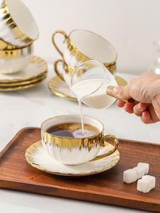 咖啡杯轻欧式高档精致杯杯碟XBK套装陶茶杯子咖啡奢瓷具茶具女高