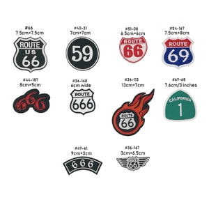 route 66 666号 美国66号公路 机车系列刺绣徽章衣服补丁布贴