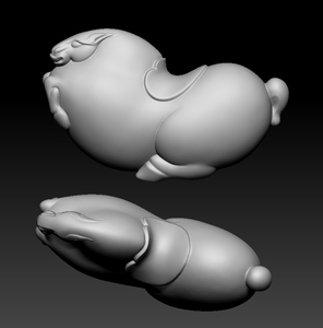 唐马三维立体图圆雕图stl文件玉雕马手把件雕刻机3d打印模型761