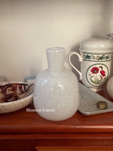 Moment Future法式韩系日式简约小众复古玻璃细口花瓶摆件装饰品