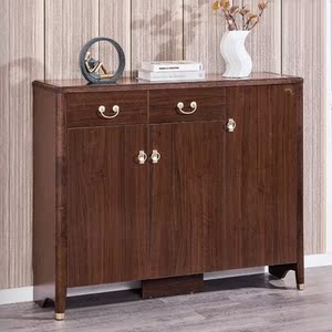 开心鞋柜正品 仿古红实木储物靠墙踢脚线鞋架客厅鼠 包邮入户安装