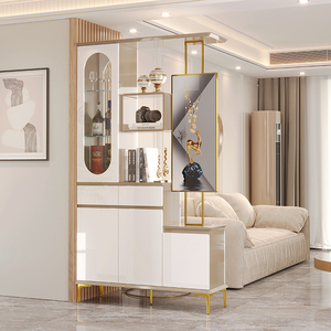 入户现代轻奢屏风隔断柜双面玄关柜沙发边柜酒柜靠墙客厅收纳柜