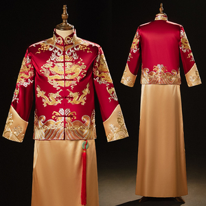 秀禾服男装中式新郎服2022新款结婚礼服龙凤褂男士唐装秀禾中国风