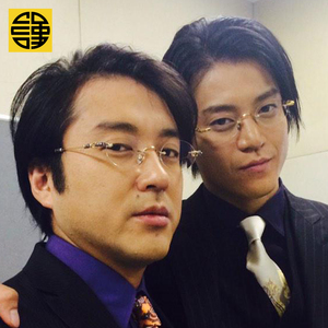 言堇无间双龙小栗旬同款无框眼镜 朋克痞风圆框装饰防蓝光眼镜架