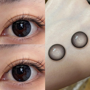 琉璃黑珍珠美瞳小黑豆半年抛女2021新款小直径近视隐形眼镜yg