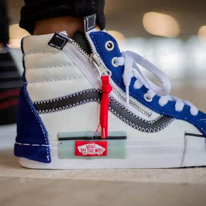 香港专柜 vans sk8-hi 解构蓝白女子高帮休闲板鞋 vn0a3wm1xhr