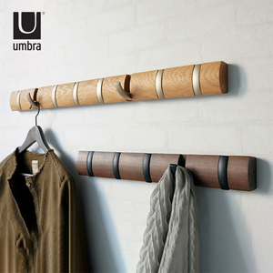 Umbra 创意挂钩ins实木玄关壁挂衣架北欧墙面装饰木质墙上衣帽钩