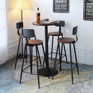 酒吧吧台椅高脚凳北欧家用咖啡厅吧椅吧凳靠背椅子奶茶店桌椅组合