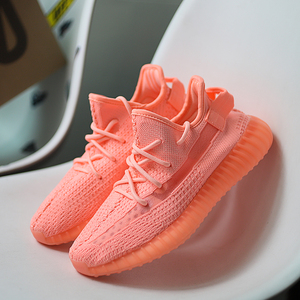 椰子鞋350v2女鞋正品官网过毒荧光粉满天星灰珍珠海盐黑生胶天使