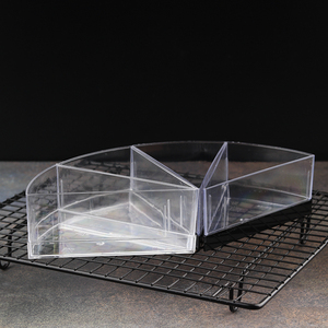 一次性三角形千层慕斯盒硬塑料6寸8寸切件蛋糕透明杯木糠布丁杯子