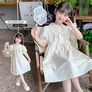 新中式女童连衣裙2024新款夏季儿童裙子夏装小女孩公主裙纯棉国风