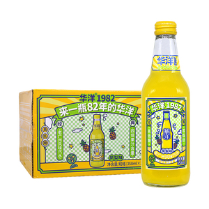 华洋1982 凤梨味358ml*20瓶整箱 玻璃瓶 果味汽水碳酸饮料