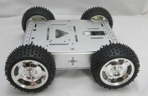 4WD全金属电机四驱车 全铝合金 智能小车底盘 大扭力 搬运机器人