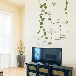 藤蔓墙贴纸小图案吊兰墙上防脏壁纸画自粘装饰画森林墙体绿色壁画