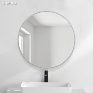 简约无边框浴室镜子卫生间厕所镜子壁挂贴墙洗手台圆镜粘贴免打孔