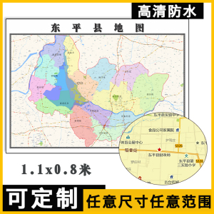 东平县地图1.1米订制山东省泰安市行政交通区域分布高清贴图新款