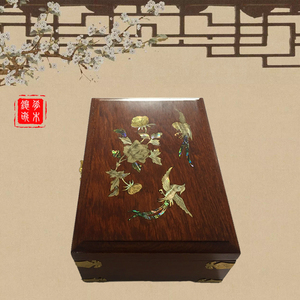 宁波特色非遗礼品骨木镶嵌花梨木纯手工木笔筒