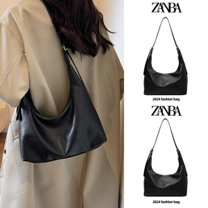ZARI包包女式2024新款韩版黑色大容量斜挎包时尚潮通勤单肩托特包