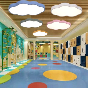 创意云型吸顶灯培训中心格栅顶灯教室天花灯幼儿园大厅一米白云灯