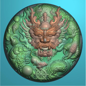 精雕图深雕凹底龙